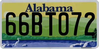 AL license plate 66BT072