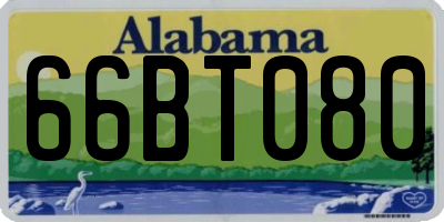 AL license plate 66BT080