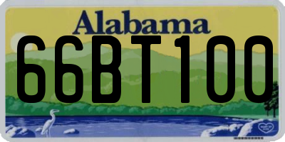 AL license plate 66BT100
