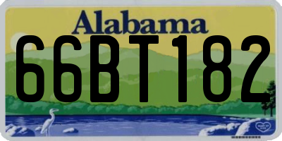 AL license plate 66BT182