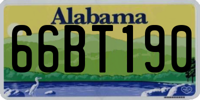 AL license plate 66BT190