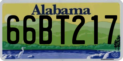AL license plate 66BT217