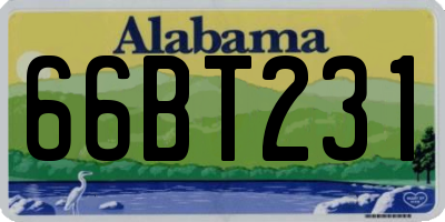 AL license plate 66BT231