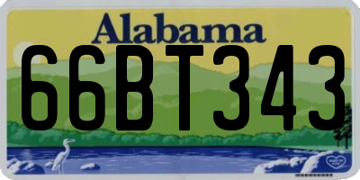 AL license plate 66BT343