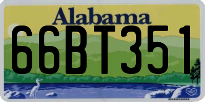 AL license plate 66BT351