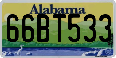 AL license plate 66BT533