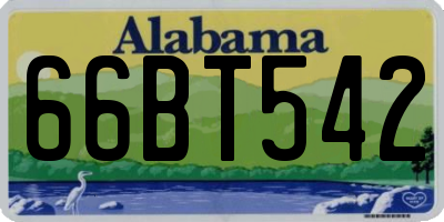AL license plate 66BT542