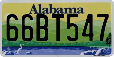AL license plate 66BT547