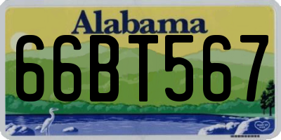 AL license plate 66BT567