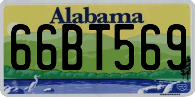 AL license plate 66BT569