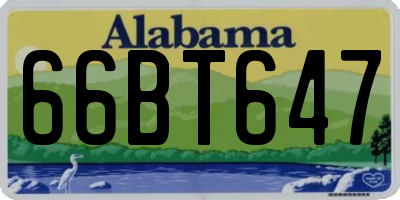 AL license plate 66BT647
