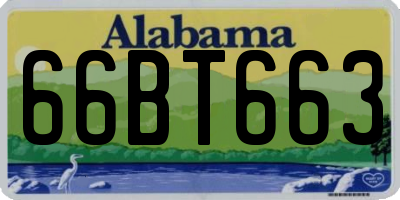 AL license plate 66BT663
