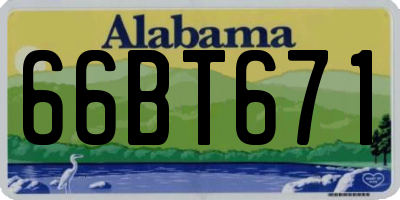 AL license plate 66BT671