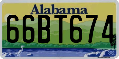 AL license plate 66BT674
