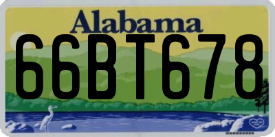 AL license plate 66BT678