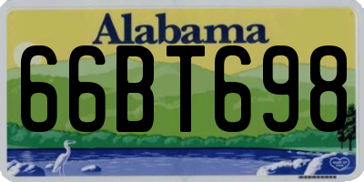 AL license plate 66BT698