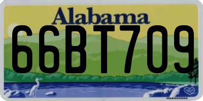 AL license plate 66BT709