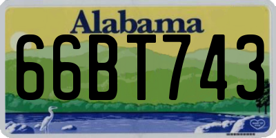 AL license plate 66BT743