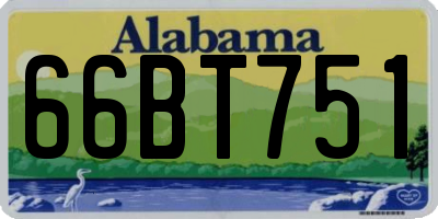 AL license plate 66BT751