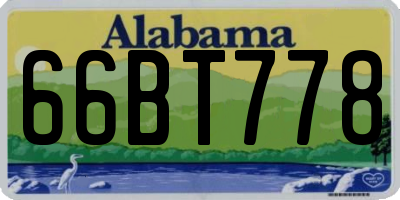 AL license plate 66BT778