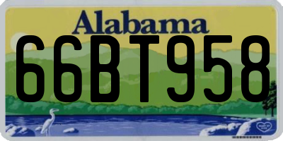 AL license plate 66BT958