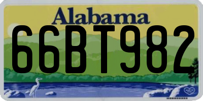 AL license plate 66BT982