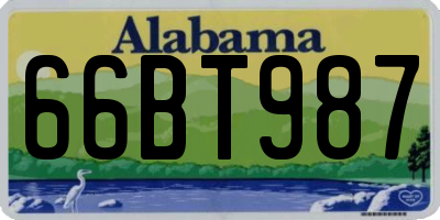 AL license plate 66BT987