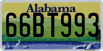 AL license plate 66BT993