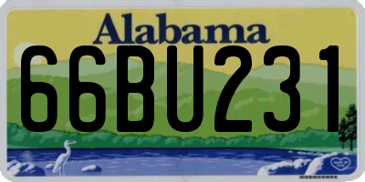 AL license plate 66BU231