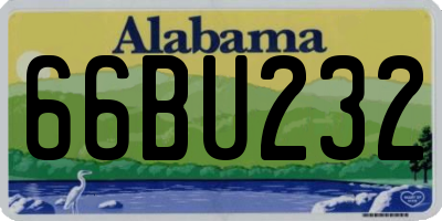 AL license plate 66BU232