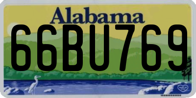 AL license plate 66BU769