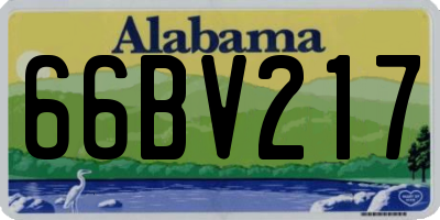 AL license plate 66BV217