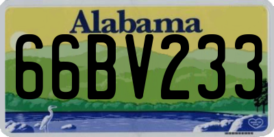 AL license plate 66BV233