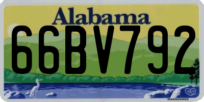 AL license plate 66BV792