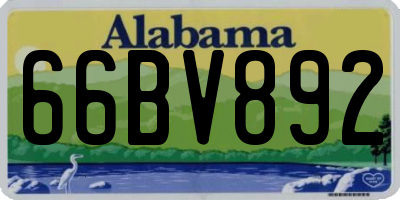 AL license plate 66BV892