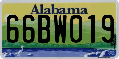 AL license plate 66BW019