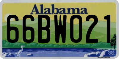AL license plate 66BW021