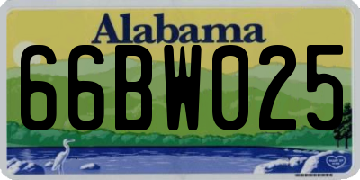 AL license plate 66BW025