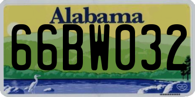 AL license plate 66BW032