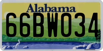 AL license plate 66BW034