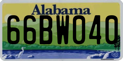 AL license plate 66BW040