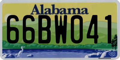 AL license plate 66BW041