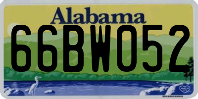 AL license plate 66BW052