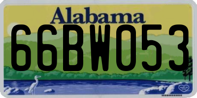 AL license plate 66BW053