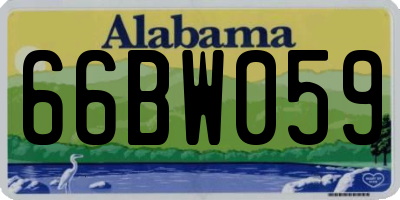 AL license plate 66BW059