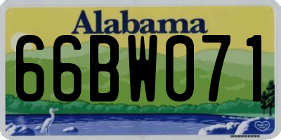 AL license plate 66BW071