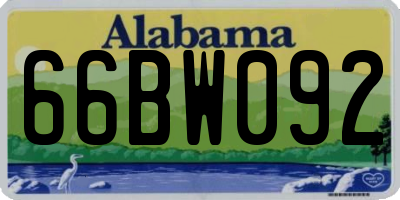 AL license plate 66BW092