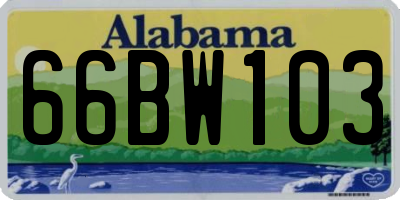 AL license plate 66BW103