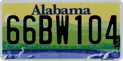 AL license plate 66BW104