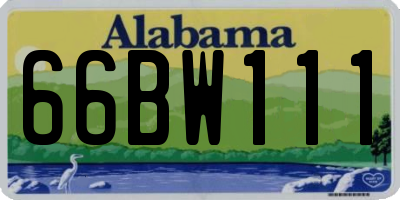AL license plate 66BW111